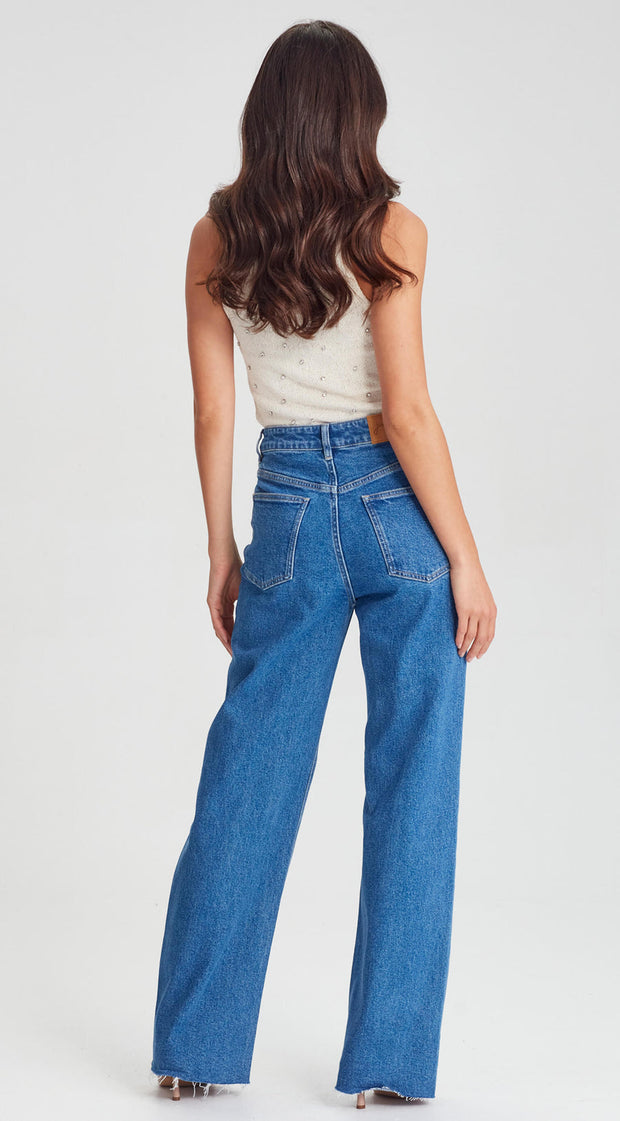 Suzie Wide Leg Jean - Sorrento Blue