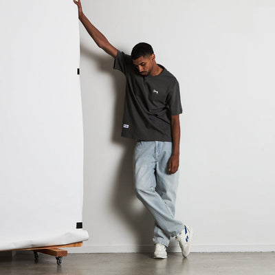 Stamp Script Tee - Charcoal