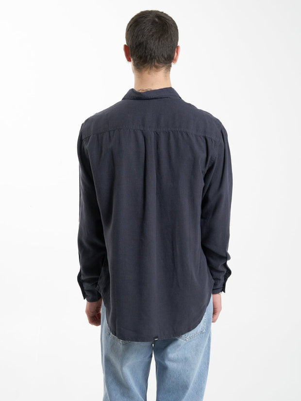 Hemp Minimal Oversized L/S Shirt - Slate