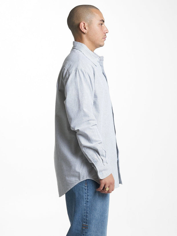 Occasions Long Sleeve Shirt - Olive Night Stripe
