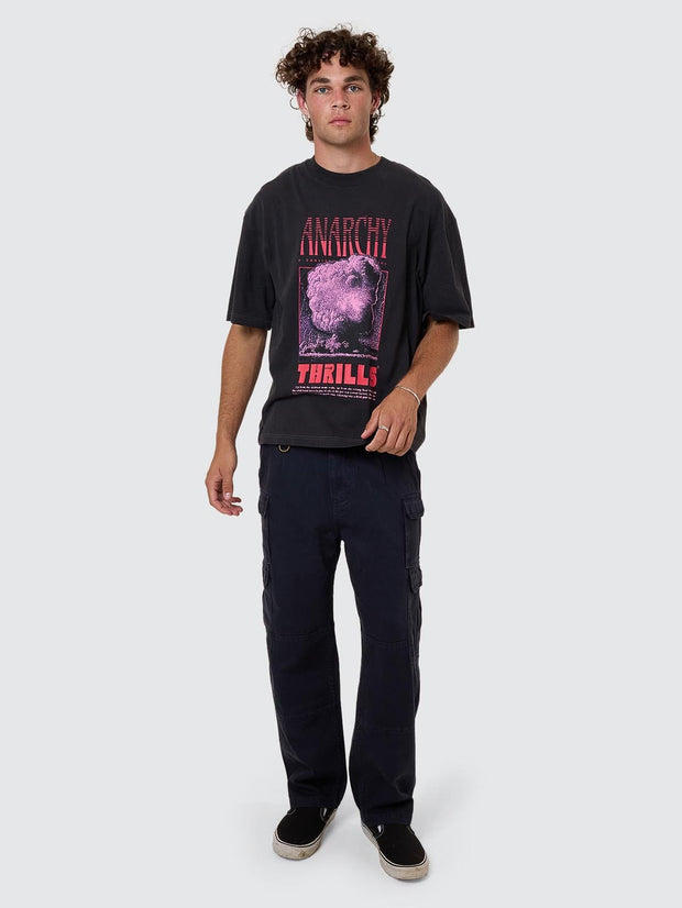 Constant Chaos Box Fit Tee - Blue Graphite