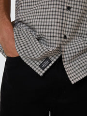 Union Short Sleeve Check Shirt - Light Stone