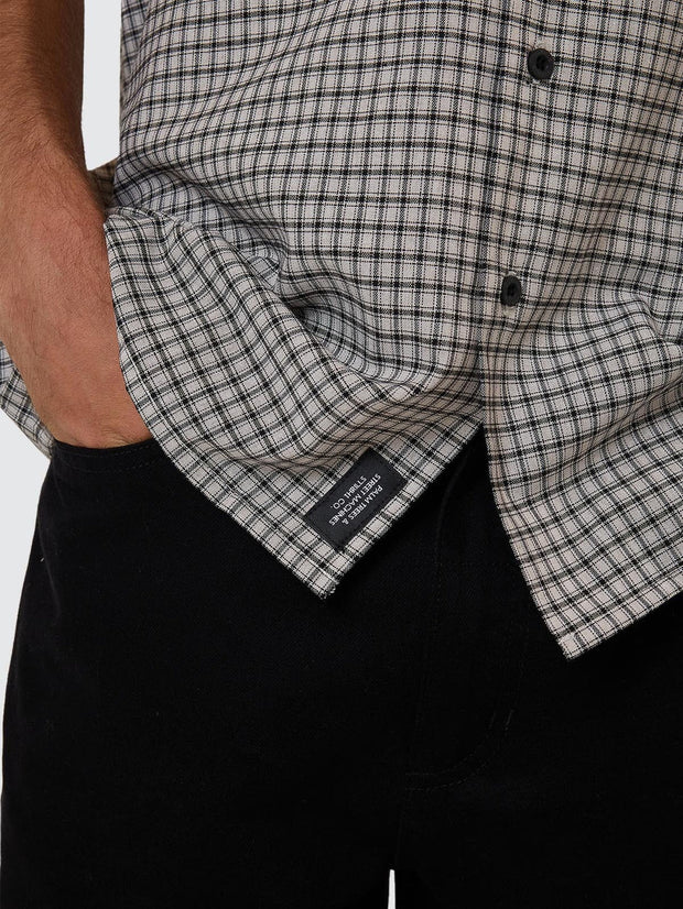 Union Short Sleeve Check Shirt - Light Stone