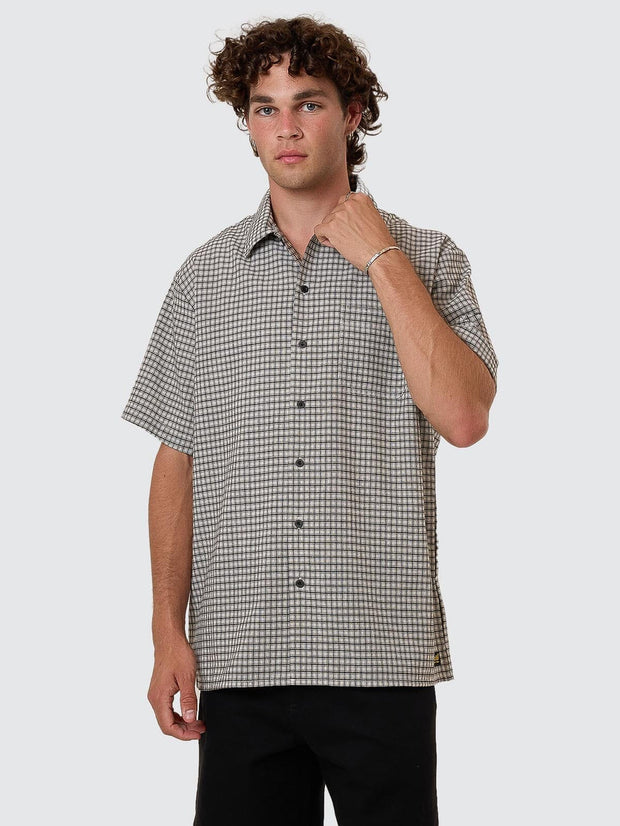 Union Short Sleeve Check Shirt - Light Stone