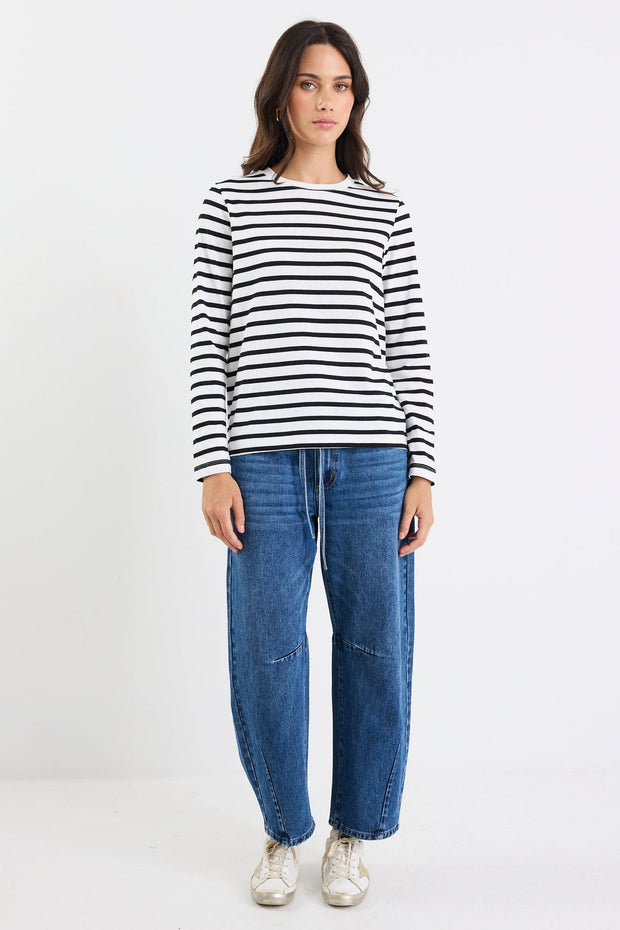 Tether Long Sleeve Top - Black/White Stripe – Chicago Joes