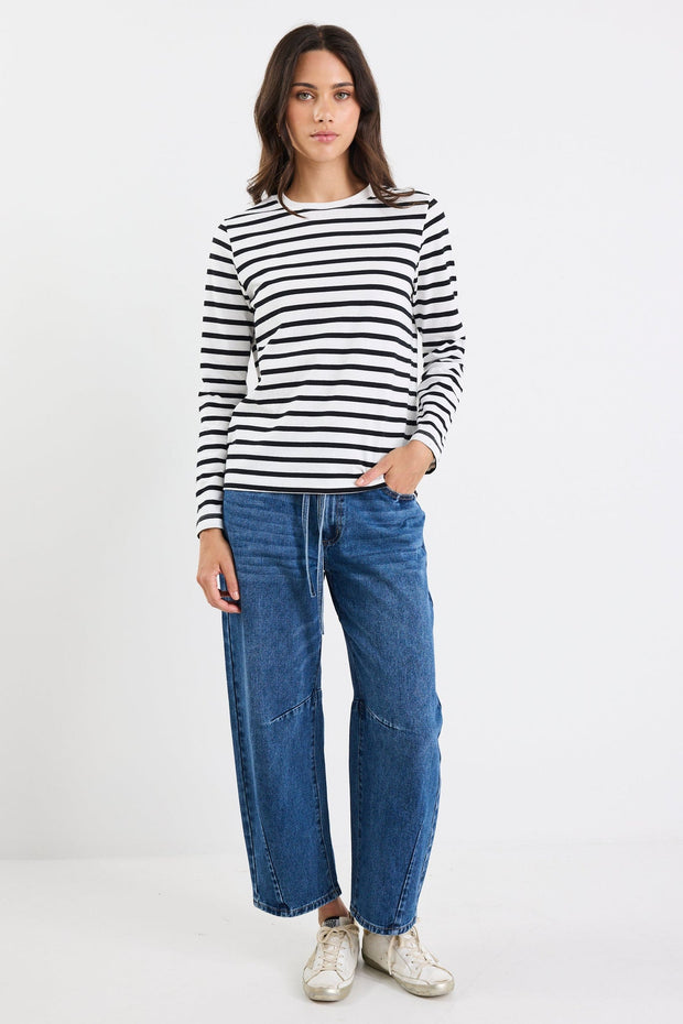 Tether Long Sleeve Top - Black/White Stripe – Chicago Joes