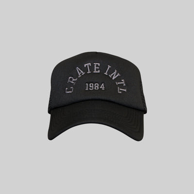 Unisex Varsity Trucker Cap - Black/Black