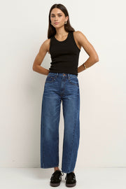 Varsity Barrel Jeans - Deep Blue