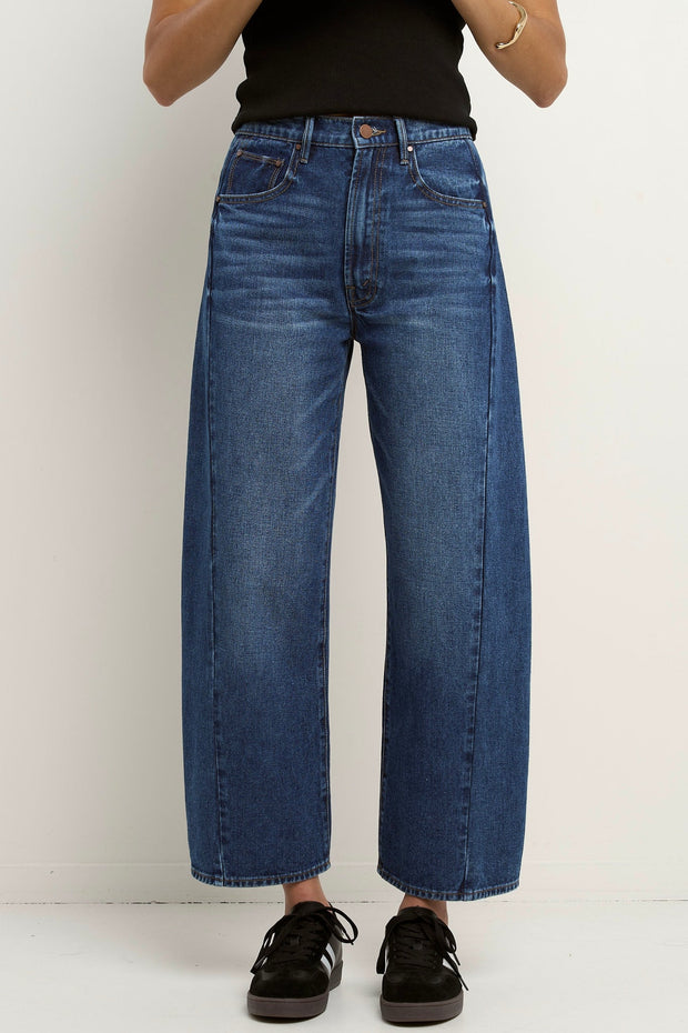Varsity Barrel Jeans - Deep Blue