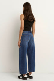 Varsity Barrel Jeans - Deep Blue