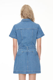 Denim Rider Mini Dress - Blue Wash