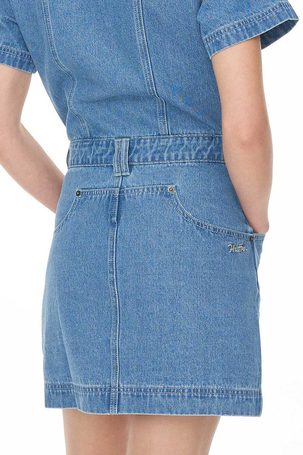 Denim Rider Mini Dress - Blue Wash