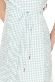 Catalina Wrap Mini Dress - Mint/Chalk