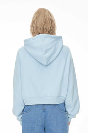 Avery Crop Hoodie/Copywrite - Y2K Blue