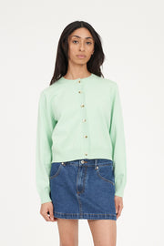 Kenzie Crop Knit Cardigan - Matcha