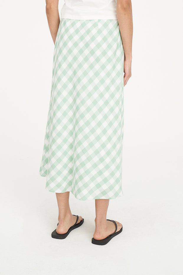 Celine Lila Midi Skirt - Matcha/Chalk