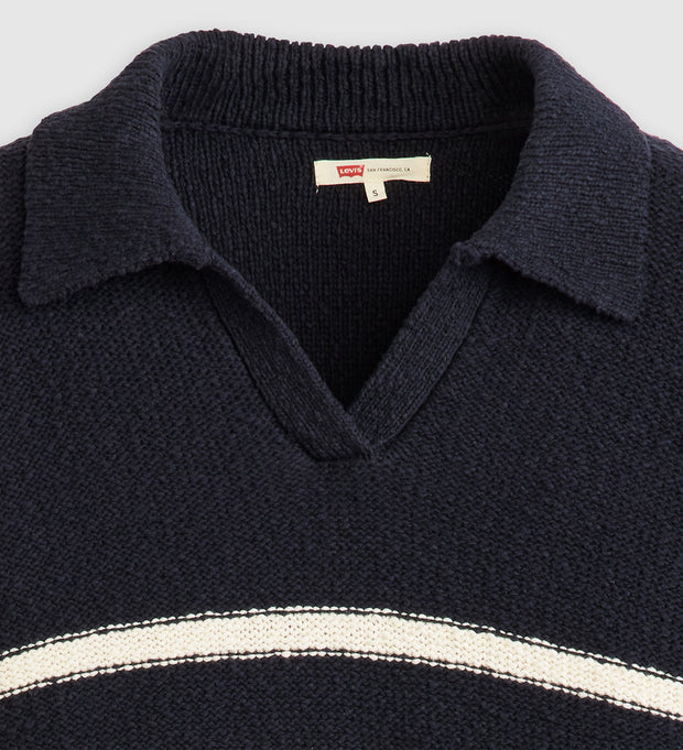 Satellite Polo Sweater - Marine Stripe
