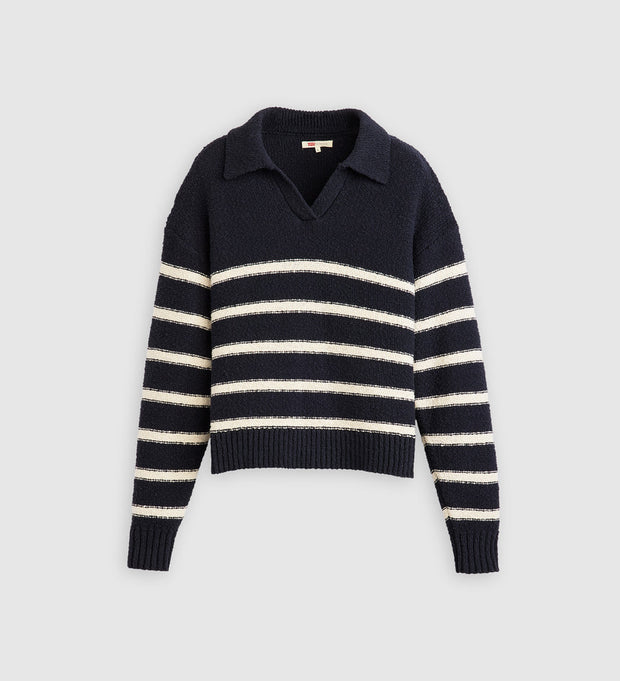 Satellite Polo Sweater - Marine Stripe