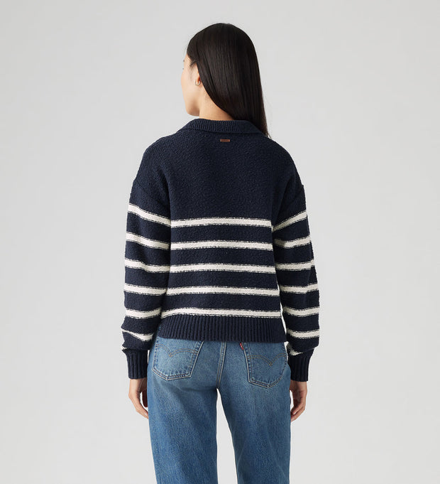 Satellite Polo Sweater - Marine Stripe
