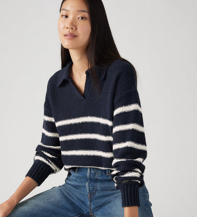 Satellite Polo Sweater - Marine Stripe