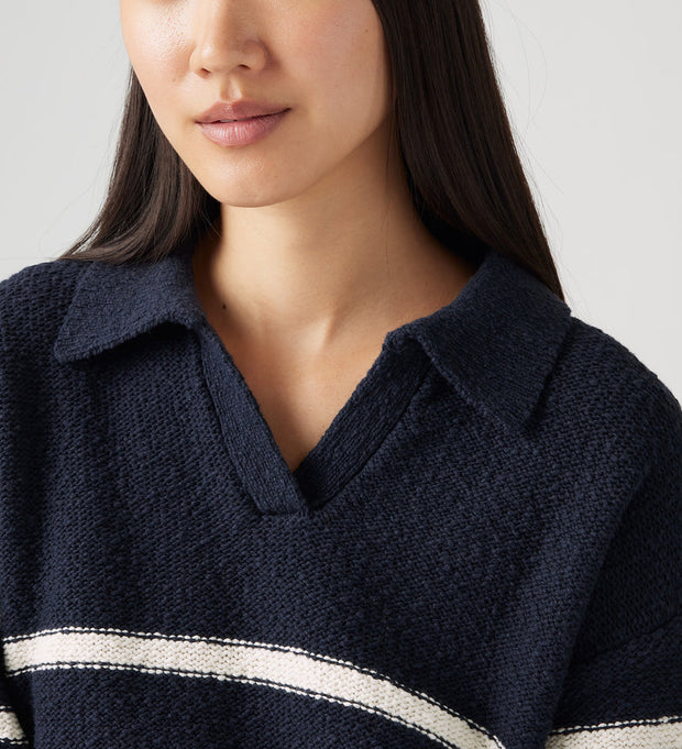 Satellite Polo Sweater - Marine Stripe