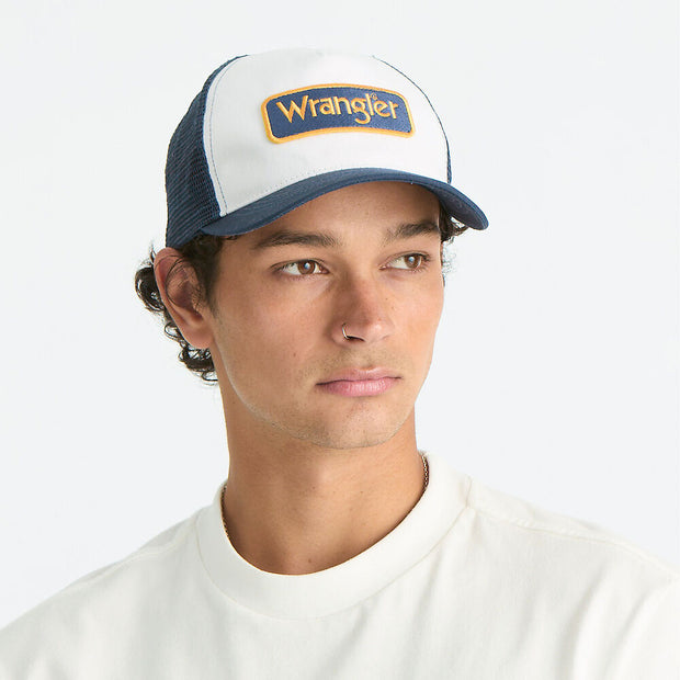 Wrangler Trucker Cap - White/Vintage Navy