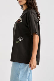 Sundream Boxy Slouch Tee - Worn Black