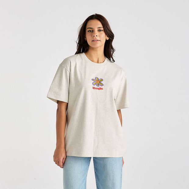 Daisy Tears Slouch Tee - Grey Marle