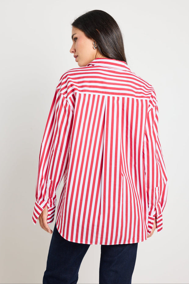 You Got This Stripe Oversized Shirt - Red Stripe