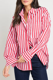 You Got This Stripe Oversized Shirt - Red Stripe