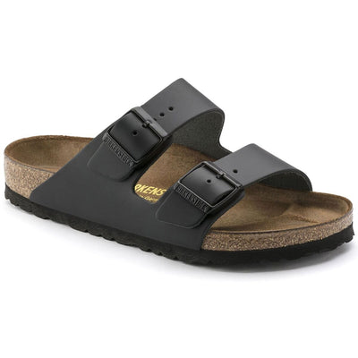 Arizona Smooth Leather Sandal - Black (Narrow Fit)