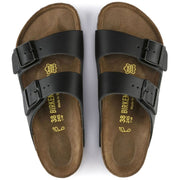 Arizona Smooth Leather Sandal - Black (Narrow Fit)