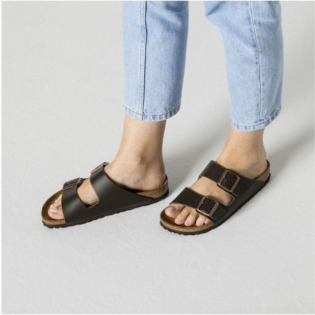 Arizona Smooth Leather Sandal - Dark Brown (Regular Fit)