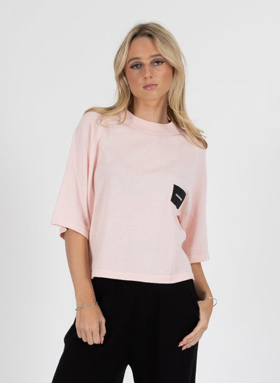 Badge Knit Top - Pink