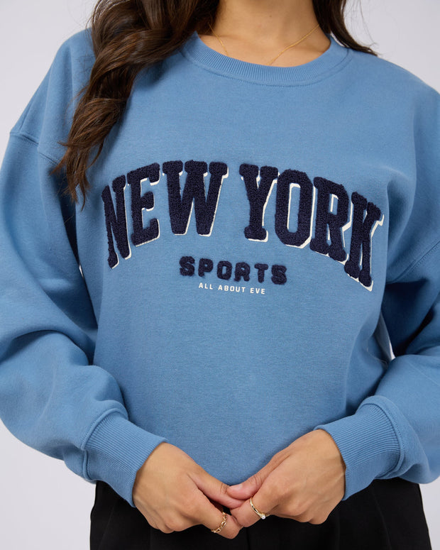 New York Oversized Crew - Blue