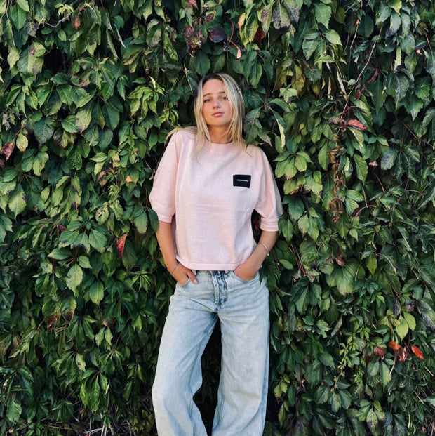 Badge Knit Top - Pink