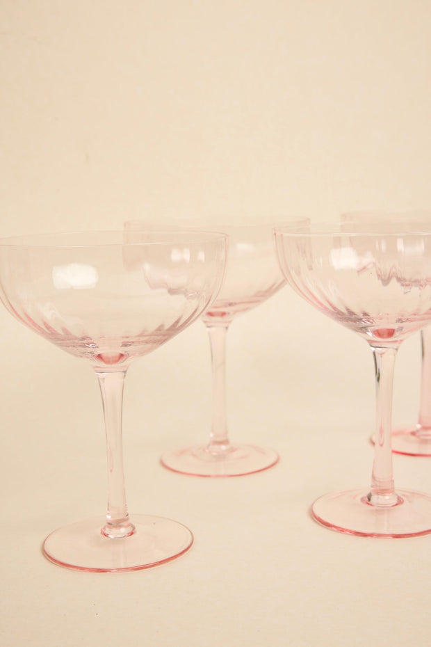 Pink Ripple Martini Glass