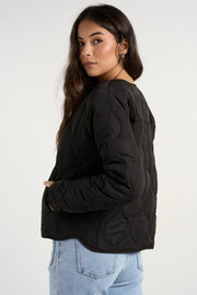 Apex Collarless Puffer Jacket - Black