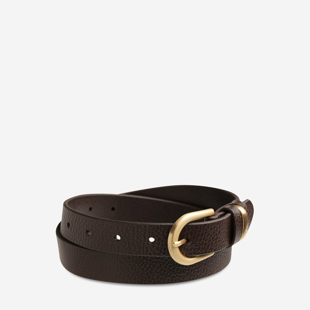 Over and Over Belt - Chocolate/Gold