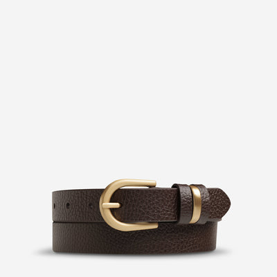 Over and Over Belt - Chocolate/Gold