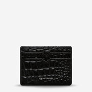 Together For Now Wallet - Black Croc Emboss