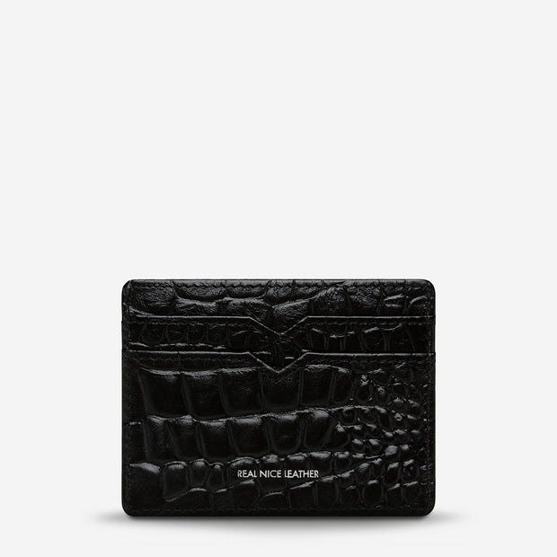 Together For Now Wallet - Black Croc Emboss