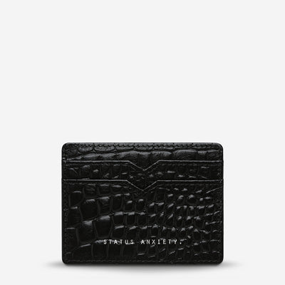 Together For Now Wallet - Black Croc Emboss