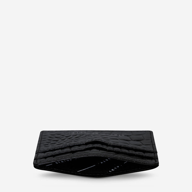 Together For Now Wallet - Black Croc Emboss