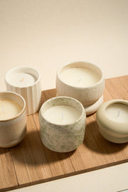 Ivory Textured Stone Soy Wax Candle