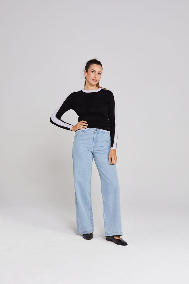 Unity Longsleeve Top - Black/Lilac