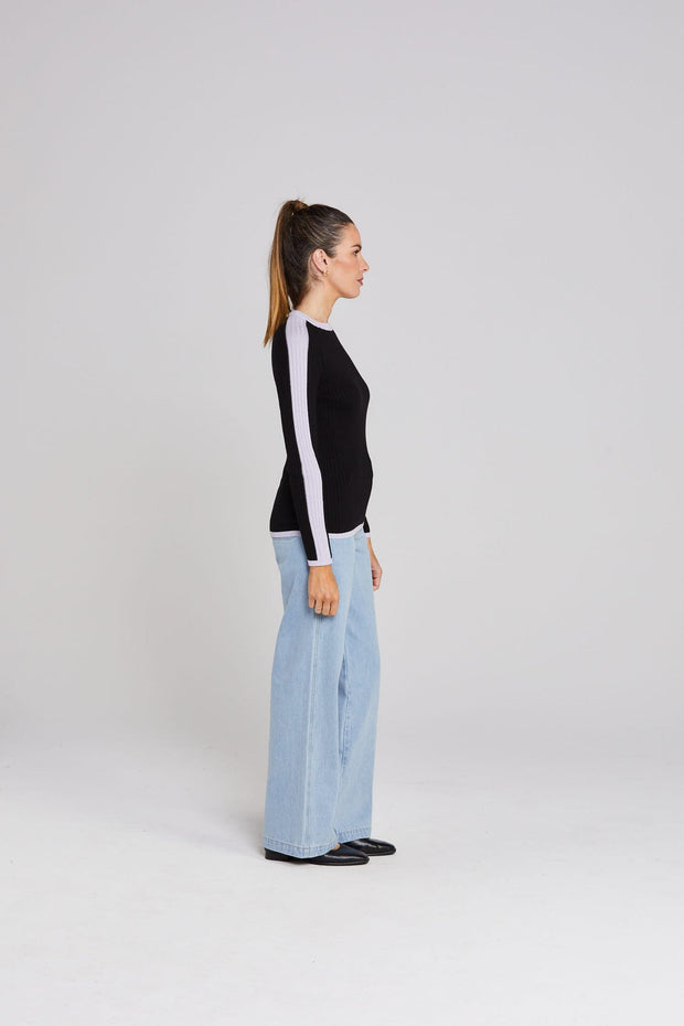 Unity Longsleeve Top - Black/Lilac