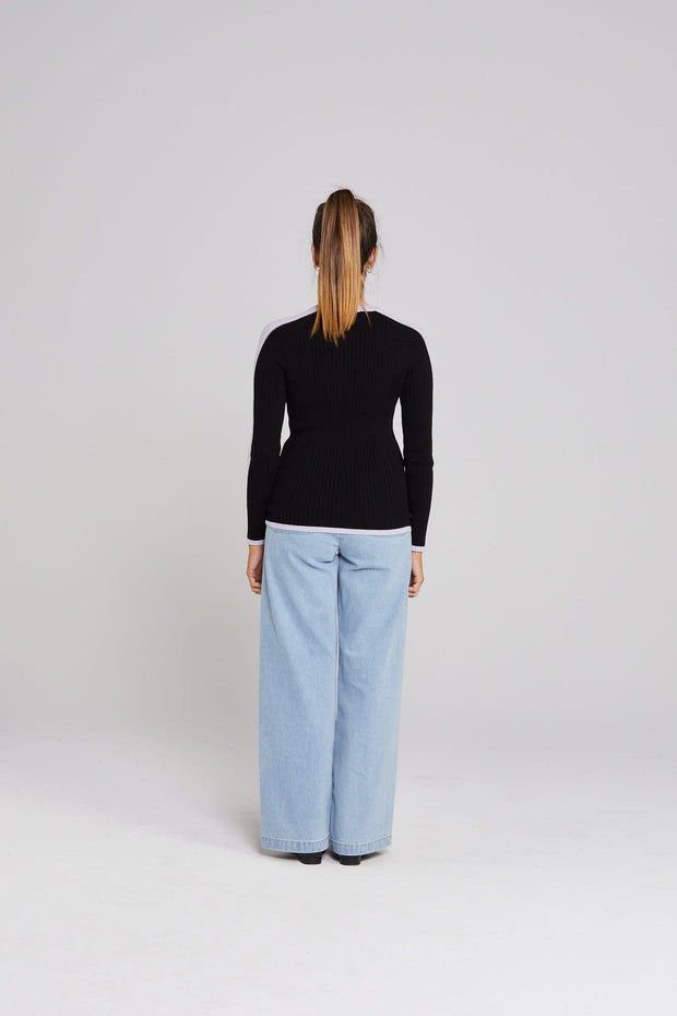 Unity Longsleeve Top - Black/Lilac