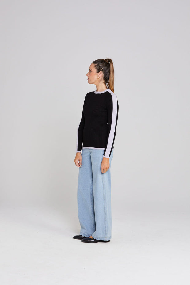 Unity Longsleeve Top - Black/Lilac