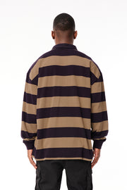 Quinn Grand Rugby Top - Coal/Taupe